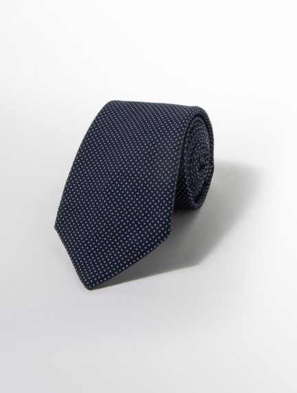 Patrick Hellmann CollectionBlue Wool Tie With Small Dotsimage775